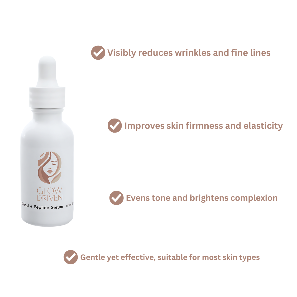 Retinol and Peptide Face Serum, 1oz
